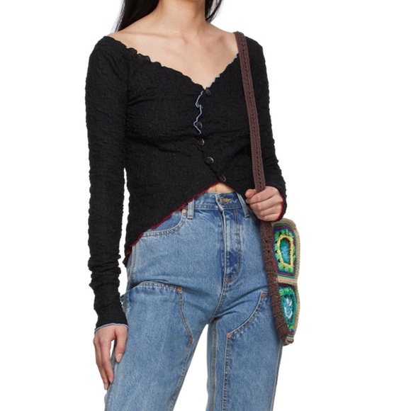 Anderson Bell black cotton cardigan SSENSE exclusive - Picture 3 of 8